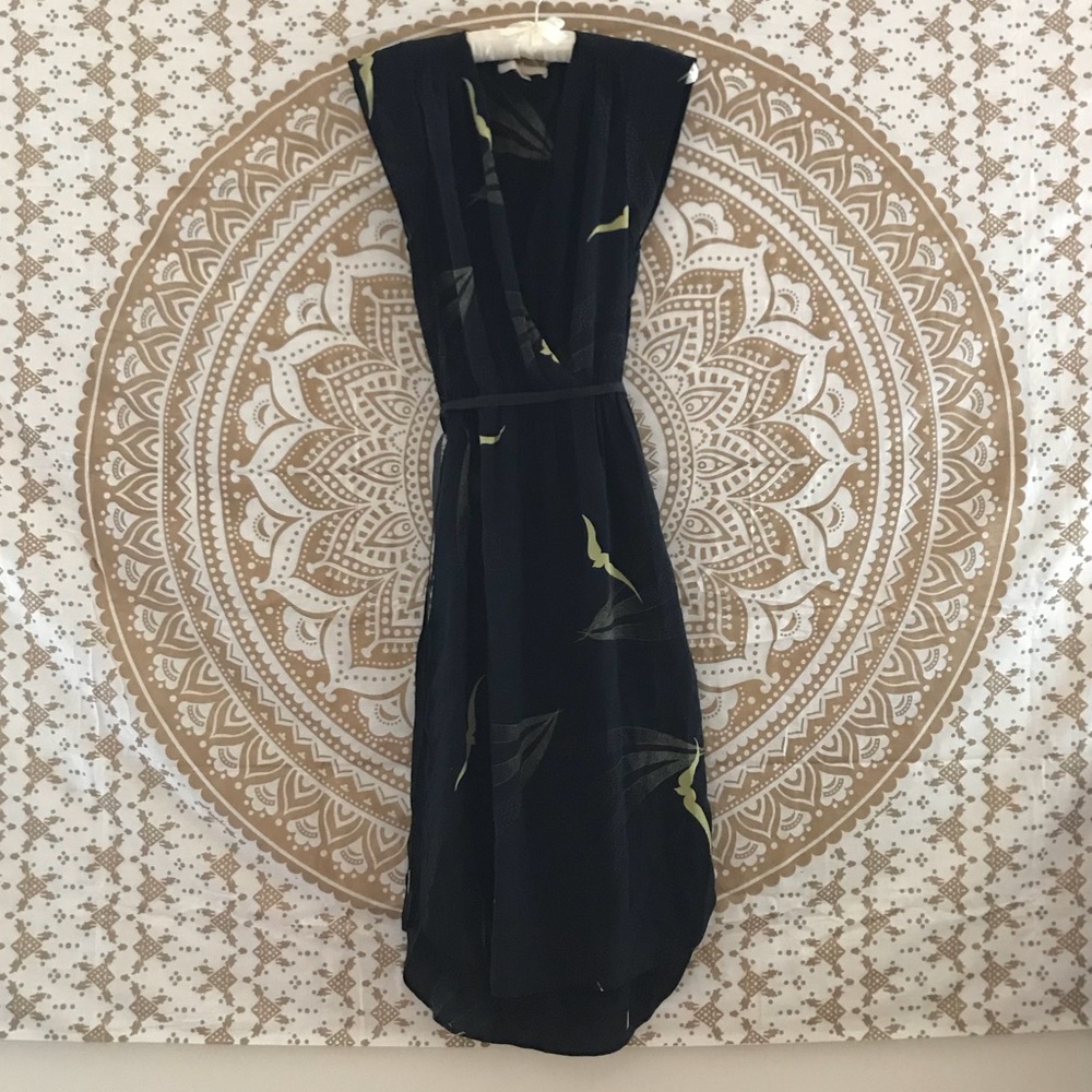 Navy Blue Silk Dress, Size P